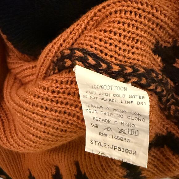 Luxmi Cotton Knit Cardigan Duster Sweater Womens Size L Western Aztec Boho Cozy - Picture 6 of 6
